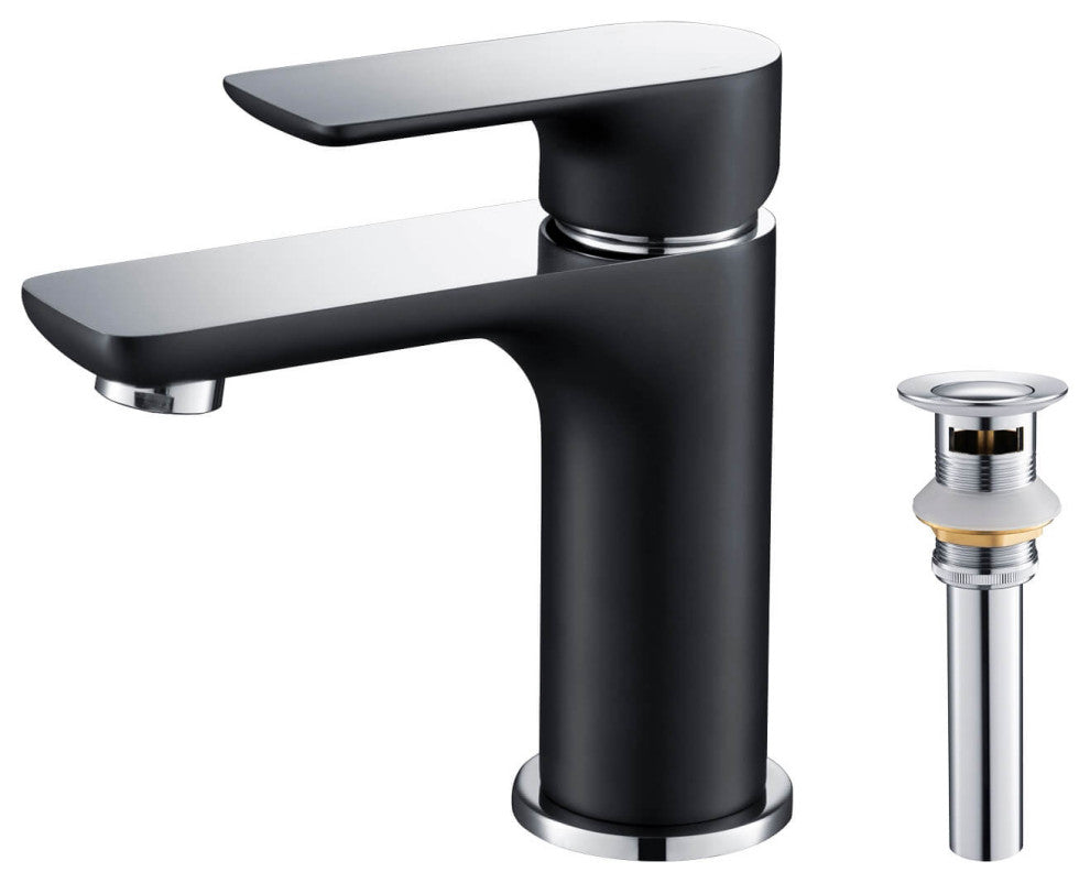 Tender Single Handle Bathroom Sink Faucet, Chrome/White