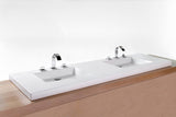 Cube Collection Lav Sink, WETMAR BIO 48", Matte White, 72", No Trim Overflow