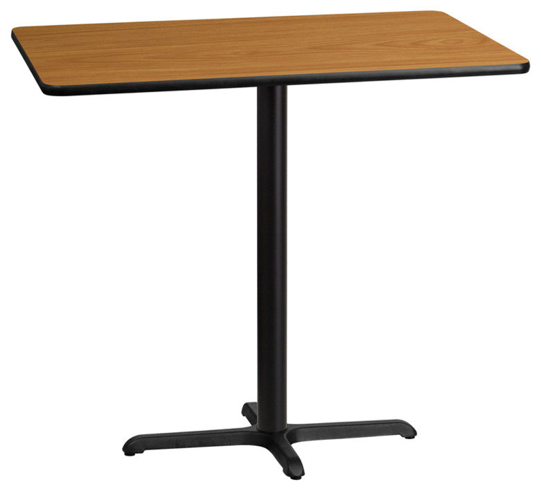 30"x45" Natural Laminate Table Top With Bar Height Table Base