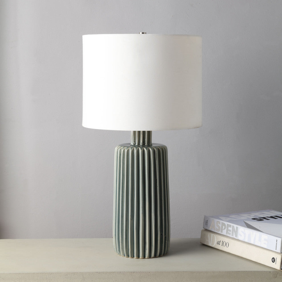 Roza ceramic olive green table lamp