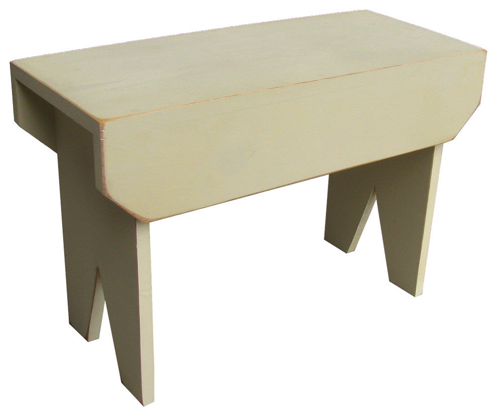 Simple Wood Bench, Old Cream