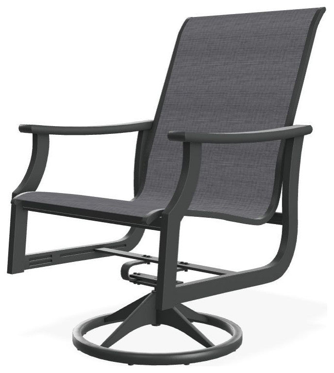 St. Catherine Sling Outdoor Swivel Rocker, Augustine Pewter/Graphite