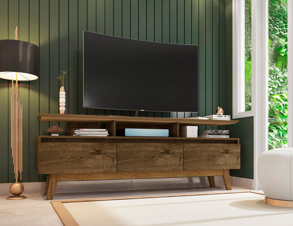 Yonkers 70.86 TV Stand in Rustic Brown