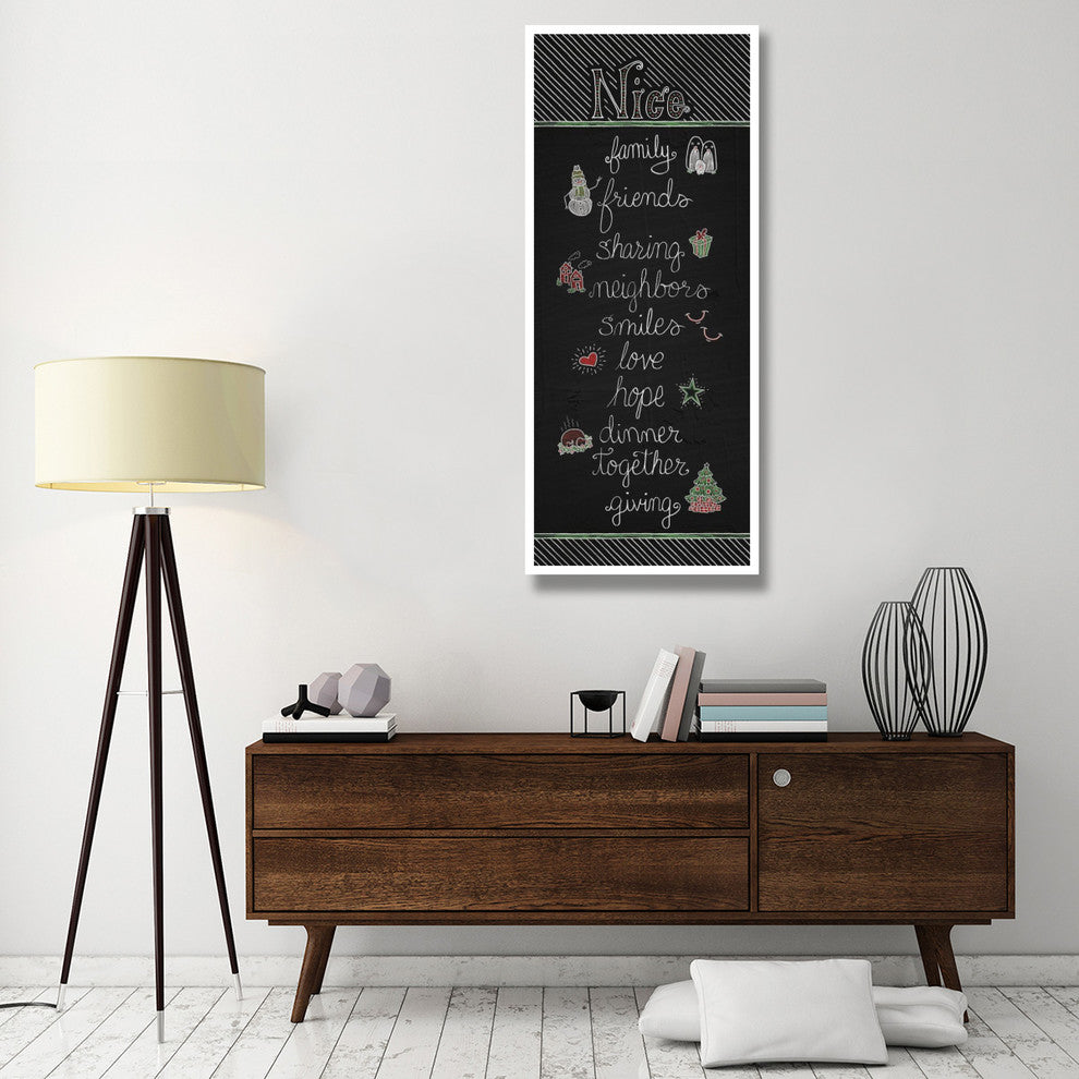 "Christmas Chalkboard Nice" Digital Paper Print by Elyse DeNeige, 26"x62"