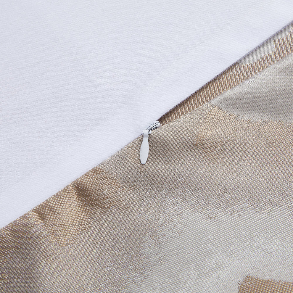 Serenity Modern Jacquard Duvet Cover Set, Champagne, 3PC, Super King