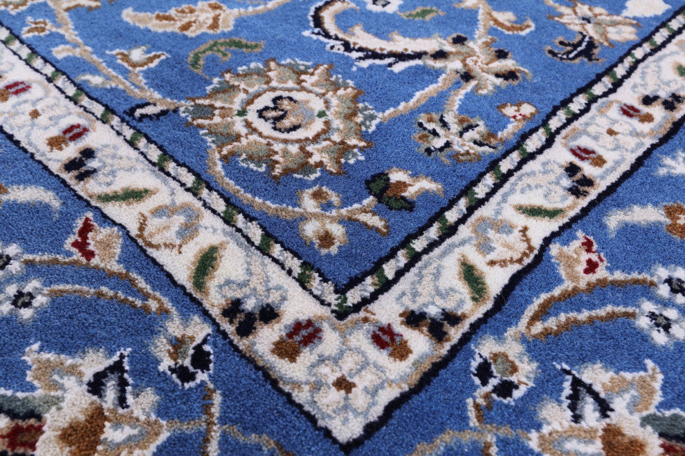 5' 0" X 7' 0" Persian Nain Wool and Silk Hand Knotted Rug Q11650