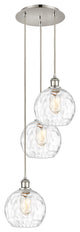 Athens Multi-Pendant, Polished Nickel, Clear Water Glass