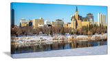 "Saskatoon Skyline" Landscape Canvas Photo Print, 32"x16"