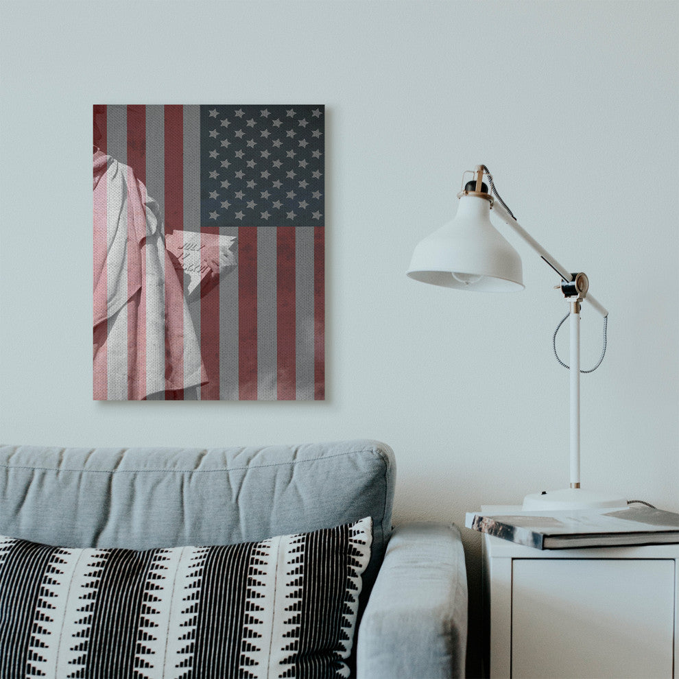American Flag USA Rustic Liberty Design, 24"x30"
