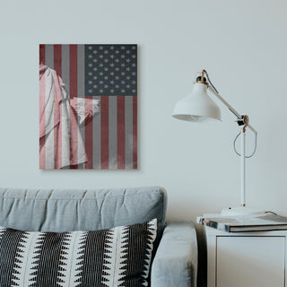 American Flag USA Rustic Liberty Design, 24"x30"