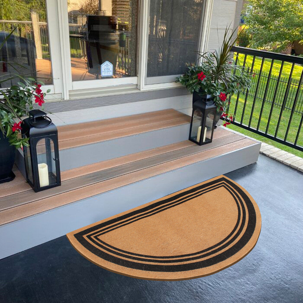 A1HC Natural Coir Flock Door Mat for Front Door, 30X60, Durable Doormat