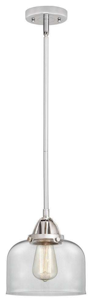 Large Bell Mini Pendant, Polished Chrome, Clear, Clear