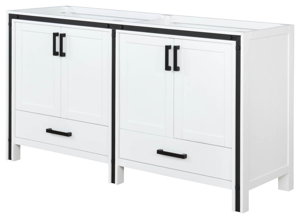 Ziva Transitional White 60" Vanity Cabinet Only