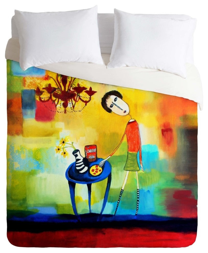 Deny Designs Robin Faye Gates Cheeze It Thank You Duvet Cover - Lightweight