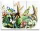 "Colorful Birds Sitting on Branches" Metal Wall Art, 3 Panels, 36"x28"