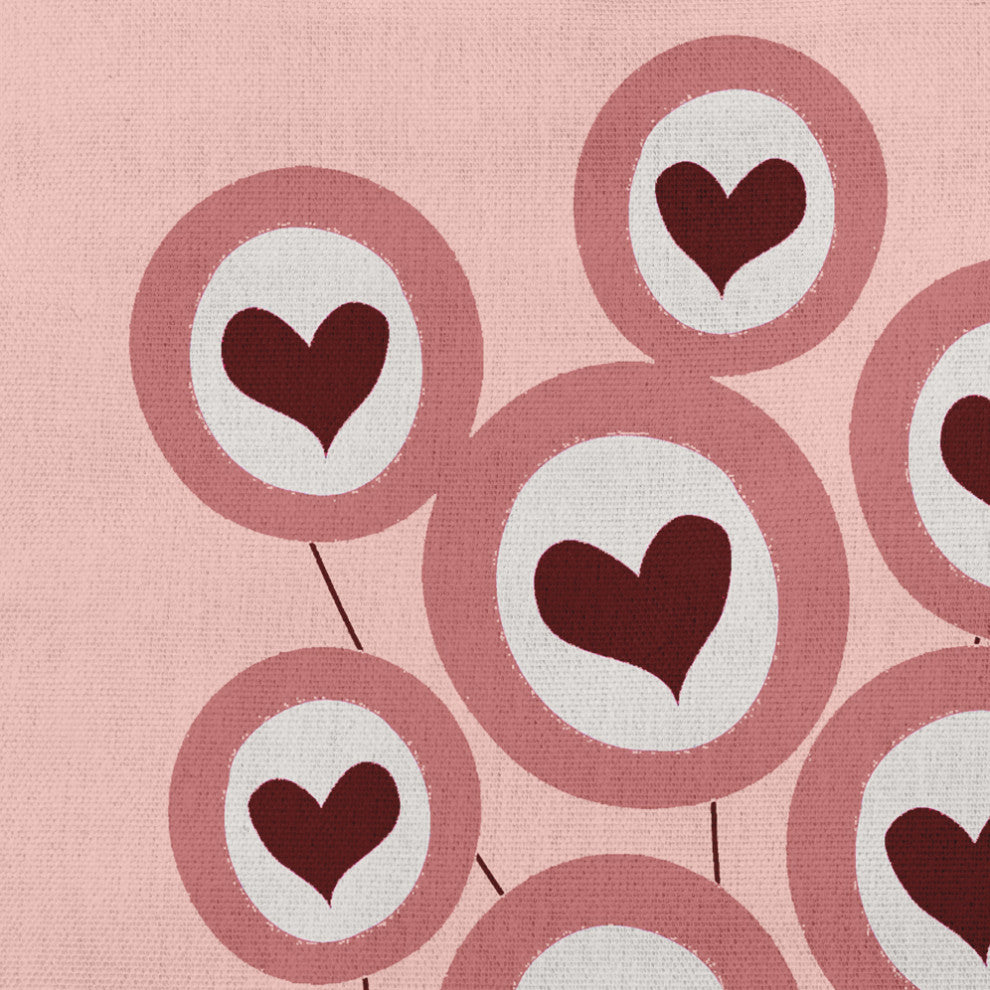 Love is in the Air Valentines Decorative Throw Pillow, Pink, 16"x16"