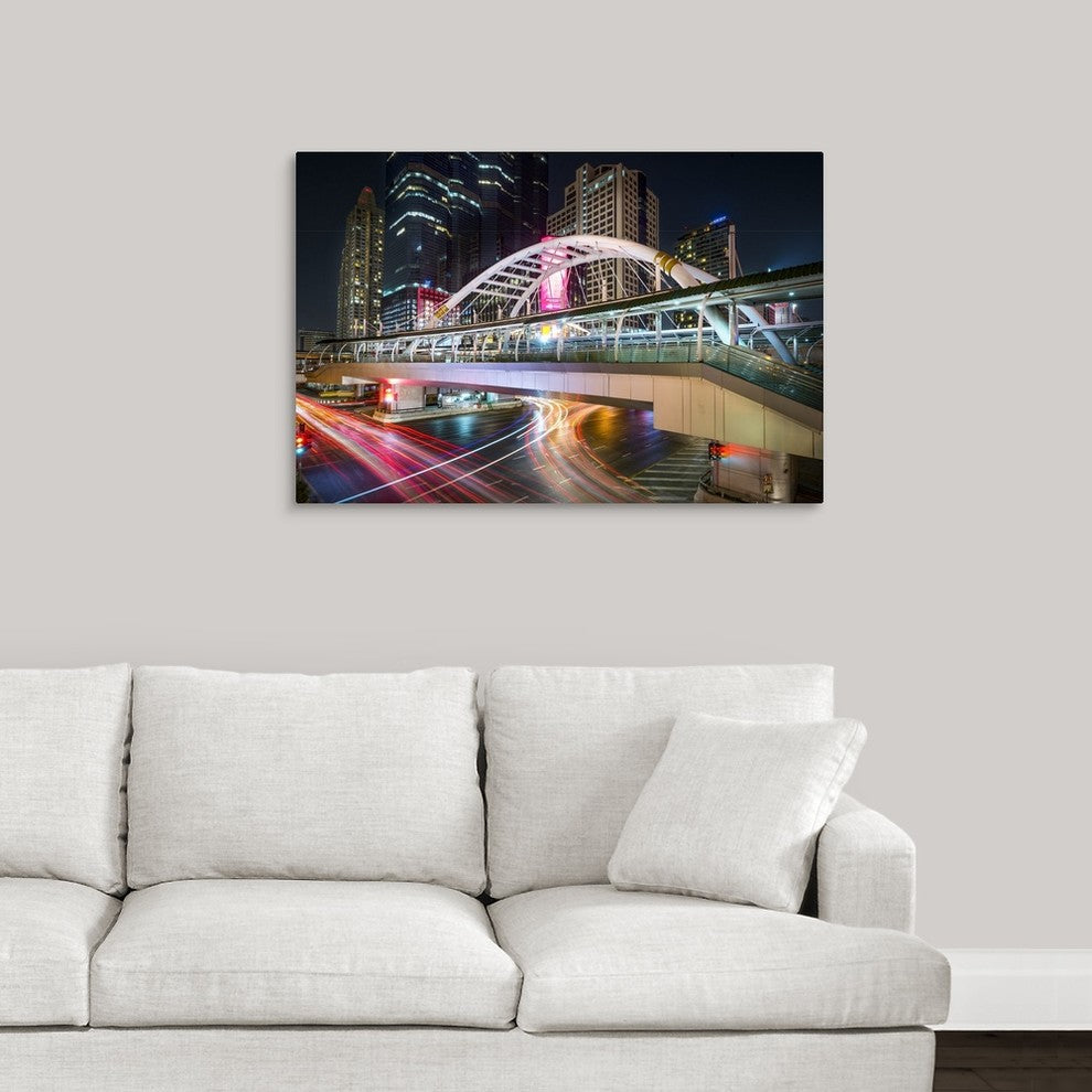 "Bangkok Bridge" Wrapped Canvas Art Print, 36"x24"x1.5"