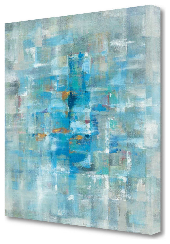 Blue Abstract Watercolor Giclee Wrap Canvas Wall Art
