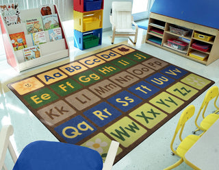Kid Essentials Rug, Any Day Alphabet, Earthtone, 7'8"x10'9"
