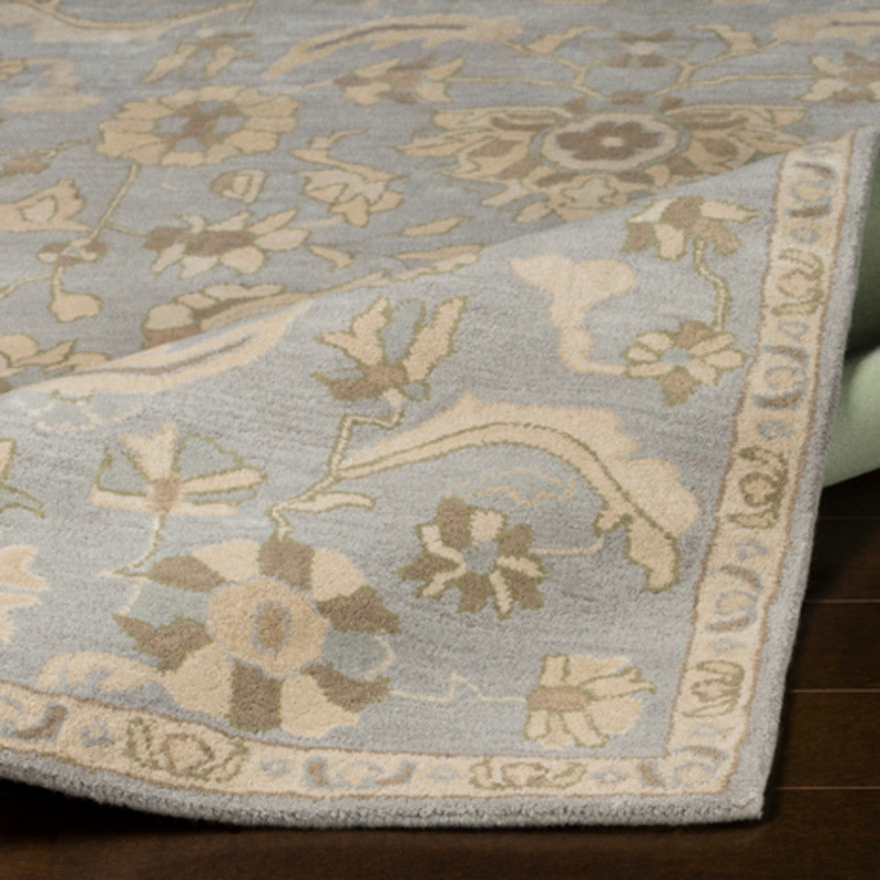 Surya Caesar CAE-1162 Traditional Area Rug, Light Gray, 4' Square