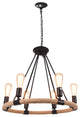 Modern Farmhouse Wagon Wheel Light Fixture, 6 Light
