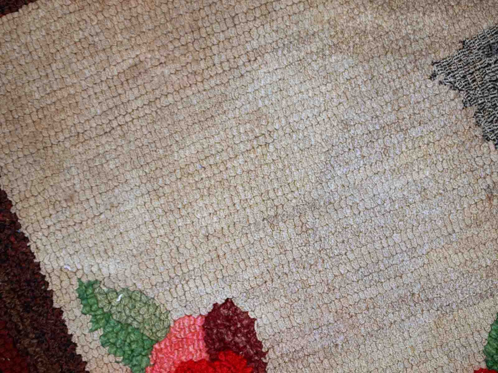 Handmade Antique American Hooked Rug, 2.5'x4.5', 78cmx138cm 1920s