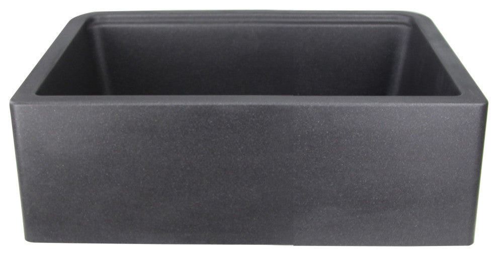 30" Reversible Workstation Granite Composite Apron Sink With Accessories, Black