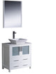 Torino 30" White Modern Bathroom Vanity With Vessel Sink, FFT9152BN