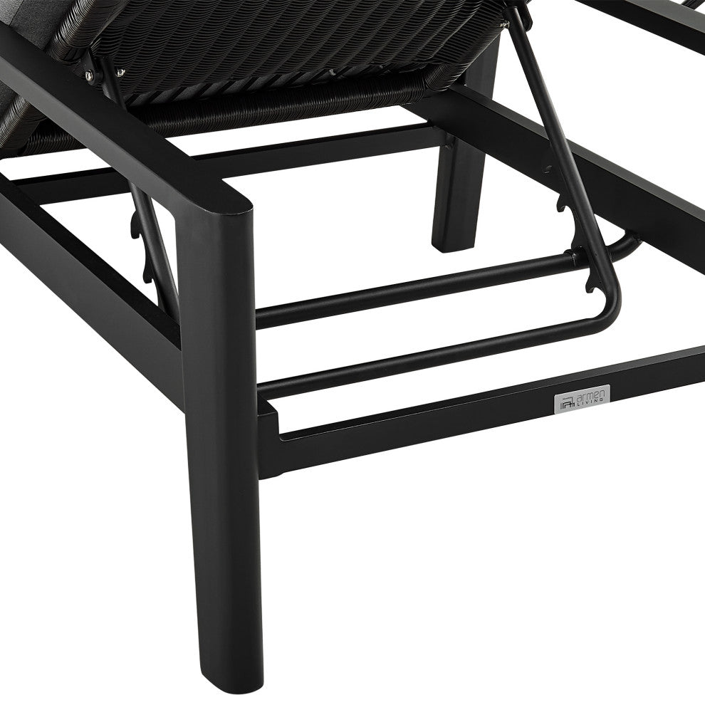 Grand Outdoor Adjustable Chaise Lounge Chair, Aluminum With Gray Cushions