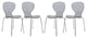 LeisureMod Modern Oyster Transparent Side Chair, Set of 4