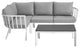 Riverside 5 Piece Outdoor Patio Aluminum Set - White Gray