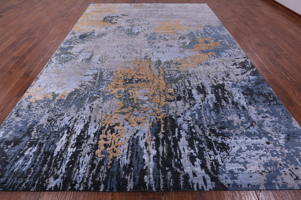 Wool & Silk Abstract Hand-Knotted Rug 9' 11" X 14' 2" - Q13080