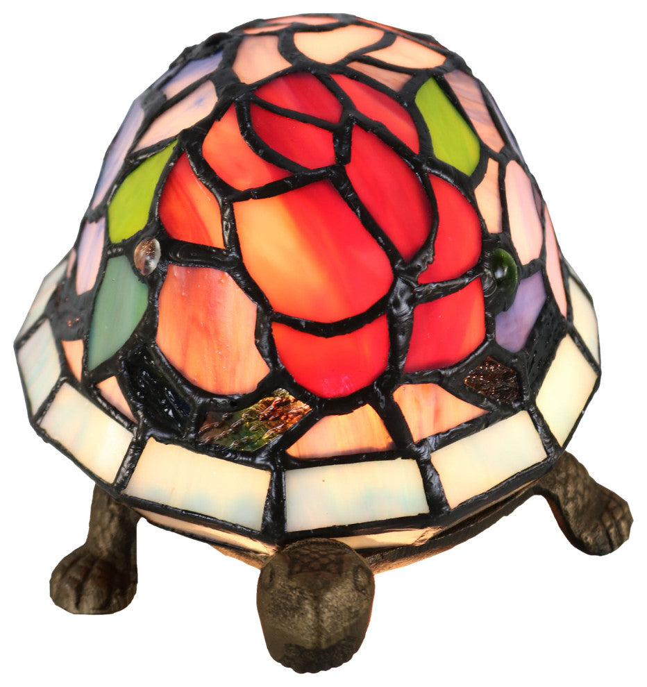 Toto Turtle Floral Tiffany Accent Lamp