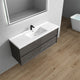 Ashley 60'' Floating Vanity, Acrylic Top, Single Sink, Smoke Oak