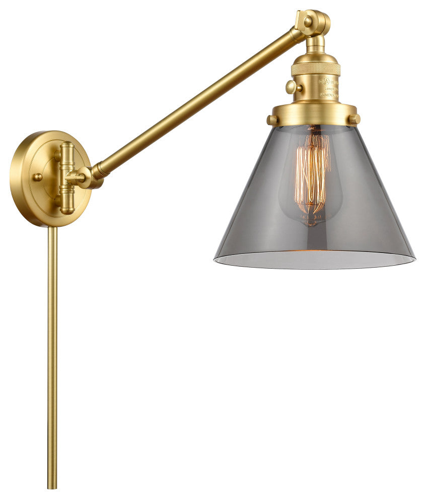 Cone Swing Arm With Switch, Satin Gold, Plated Smoke, Plated Smoke