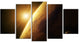 Planet Mars Close up with Sunrise, Large Landscape Canvas Art, 60"x32", 5 Panels