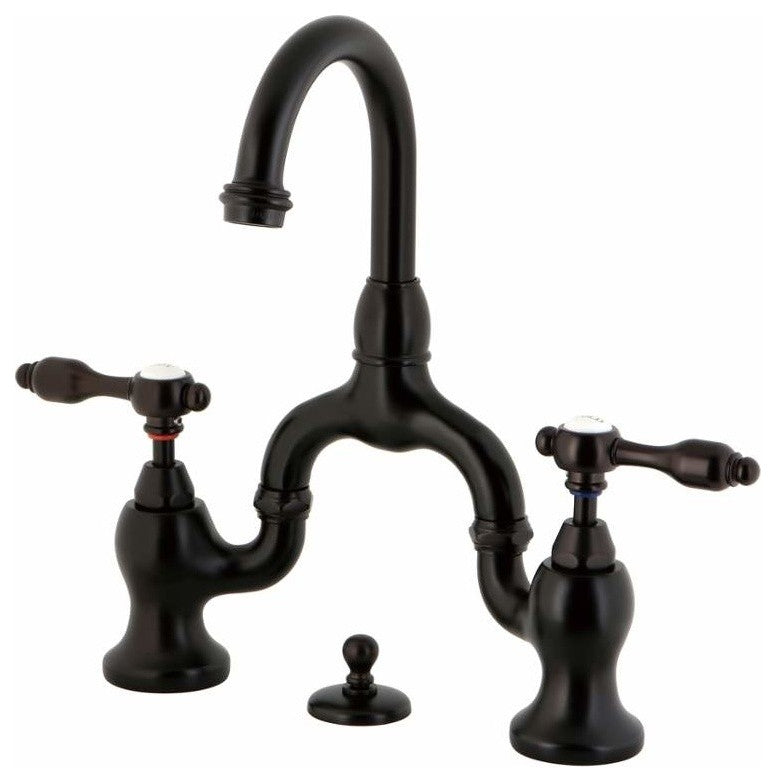 Kingston Brass Bridge Bathroom Faucet With Brass Pop-Up, Oil Rubbed Bronze