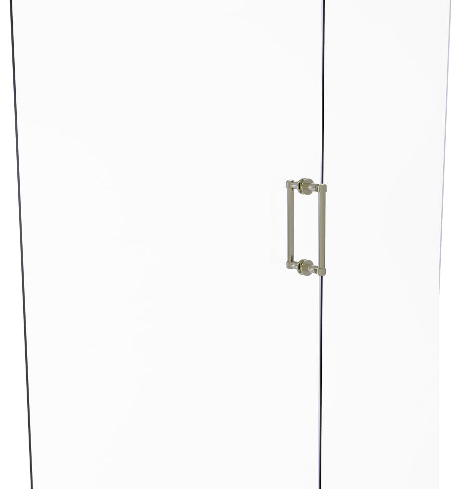 Contemporary 8" Back to Back Shower Door Pull, Polished Nickel