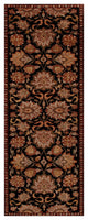 Agra Gian Traditional Floral Black Hand Knotted Wool Rug 5'x8'