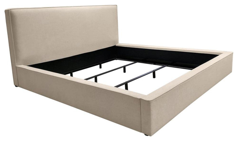 Cloud 43" Low Profile Eastern King Bed, Sand Fabric
