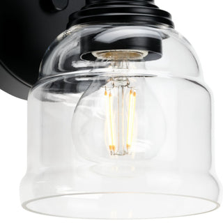 Ambrose Collection 5" 1-Light Matte Black Clear Glass Bath Vanity Light