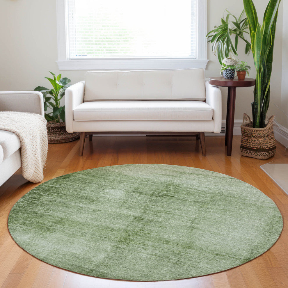 Machine Washable Indoor/Outdoor Chantille ACN1884 Aloe 8' x 8' Round Rug