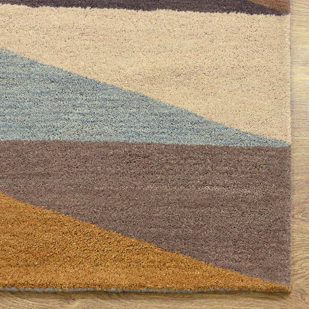 HAND TUFTED WOOL ECO-FRIENDLY AREA RUGS, Multicolor Color, Geometric Design