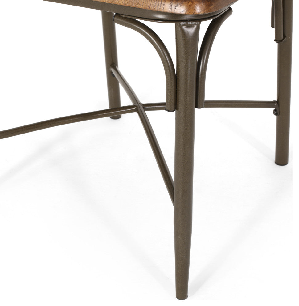 Hettle Farmhouse Crossback Dining Chairs (Set of 2), Dark Brown and Espresso