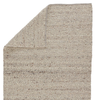 Hadren Handmade Solid Gray and Brown Area Rug, Cream and Gray, 8'x10'