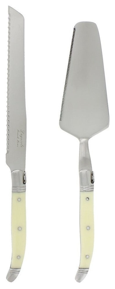 2 Piece Laguiole Conoisseur Cake Slicer And Server Set  Faux Ivory