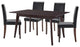 Side Dining Chair and Table Set, Faux Leather, Drak Brown Black, Modern, Bistro