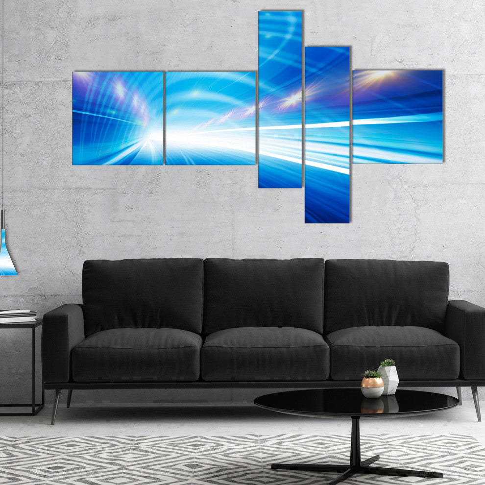 Speed Motion in Highway Tunnel, Abstract Canvas art print, 60"x32", 5 panels