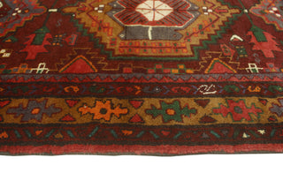 Fine Vintage Distressed Silas Burgundy/Gold Runner, 3'7x10'2