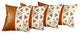 Set of 4 Triangle and Brown Faux Leather Pillow Covers